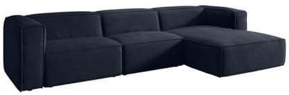 Luxusbetten24 Designer Sofa Comfy in Samt Blau Rechts