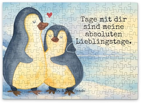 Mr. & Mrs. Panda Puzzle Pinguin umarmen Design 192 Teile - Geschenk, 500, Liebe, Puzzlespiel, 1500, Hochzeit, Verlobung, Hochzeitstag, 300, 1000