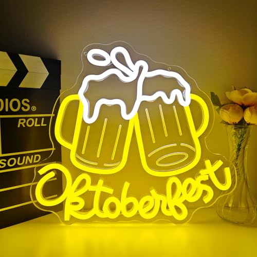 Oktoberfest Bier Neon Schild für Man Cave Oktoberfest Dekorationen Party Dimmbar Bar Led Schild Oktoberfest Neon Licht Up Schild für Bier Party Dekorationen Zubehör Bar Pub Store Home Club Geschenke