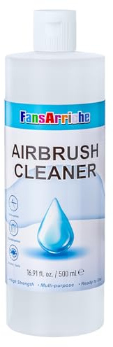 FansArriche Airbrush Cleaner, 500 ml Air Brush Cleaning Solution | For Water-Based Acrylic Color Paints, Quickly Clean Clogged Airbrushes, Paint Brushes, Art Tools