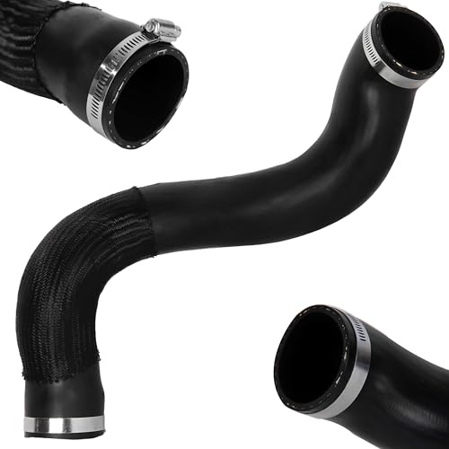Intercooler Turbo Hose Pipe with 2 Clamps & Braided Cover, Heat Resistant Boost Pipe, Compatible with S60 S80 V60 V70 XC60 XC70 2.0L 2.4L Diesel, 31338090, 30741795