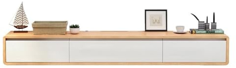 FZL02068LM TV Stand Wall-mounted TV Cabinet Wooden Living Room Entertainment Center Control Table Console(White)