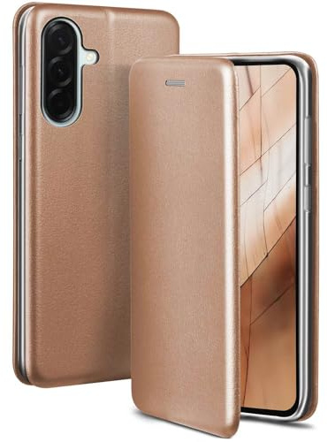 ONEFLOW Business Case für Samsung Galaxy A37 5G Handyhülle klappbar mit Standfunktion, Klapphülle Flipcase Cover Dünn, PU Leder Hülle mit Kartenfach, 360 Grad Schutzhülle, Rosegold
