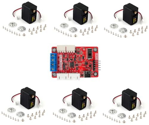 6X Feetech STS3215 Smart Servo Set 30KG TTL Bus Servo mit Controller Board & 360° Magnetencoder für SO-ARM100 STM32 Robotik