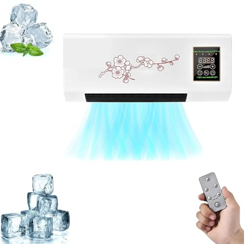 WXPXYBF Climafy Fan a Parete da 12000 BTU, Mini condizionatore con Funzione Riscaldamento, Raffreddamento Silenzioso Senza condotti per Camera da Letto e Ufficio, unità Portatile autoevapo
