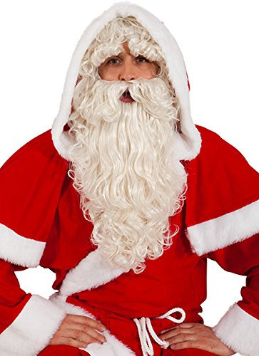 Santa Claus Set, natur Nikolaus-Set Perücke Bart Augenbrauen