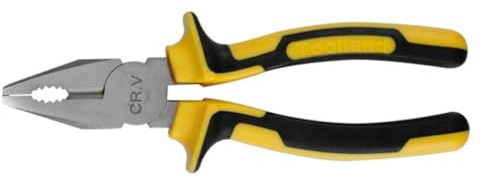 Toolland HP01N Chrom-Vanadium-Stahl Kombizange, 165 mm Länge, Schwarz/Gelb