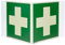 Erste Hilfe Nasenschild/Winkelschild, Hart-PVC langnachleuchtend, 200 x 200 mm gemäß ASR A1.3 / ISO 7010 E003, Rettungszeichen Schild, 20 x 20 cm