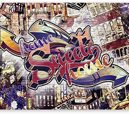 murando Fototapete selbstklebend Graffiti 245x175cm Foto Tapete Tapetenfolie Möbelfolie Wandverkleidung Wandtapete Motivtapeten Bildtapete Schlafzimmer 3d Effekt Street Art bunt m-A-0735-a-a