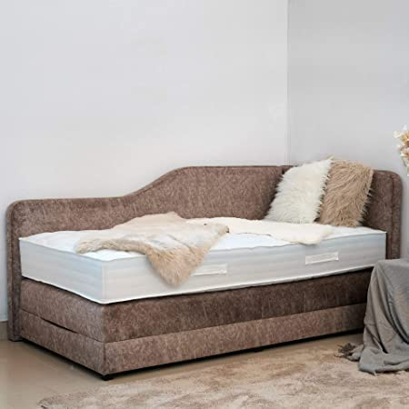 PAARA Boxspringbett | Bettkasten | Seitenteil | Antirutsch | Royal-WS® Taschenfederkern Matratze mit integriertem GELAX® Topper Kern | Jedes Bett EIN Unikat - Made in Germany (90 x 200 cm)
