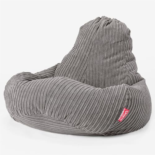 Lounge Pug - Gaming Sitzsack Sessel - Cord Schiefergrau - Ultra LUX - Sitzsack Sessel