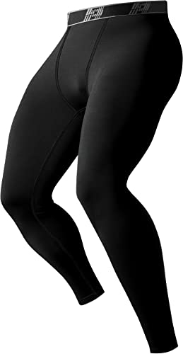 HOPLYNN Kompressionshose Herren Laufhose Lang für Joggen, Laufen, Training, Fitness, Radfahren Sport Leggings Atmungsaktiv Tights Herren Schwarz 1er Pack M