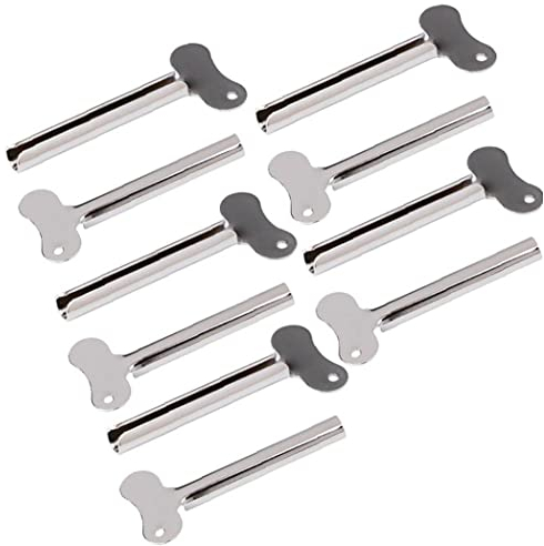 TOSSPER 10pcs Toothpaste Squeezer Metal Tube Squeezer Key Stainless Steel Toothpaste Roller Tube Wringer for Paint, Cream, Cosmetic and Hair Dye