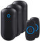 SECRUI Wireless Doorbell, 3 Receiver + 2 Transmitter IP55 Waterproof Battery Operated at 1000ft Range with 5 Level Volume, 52 Chimes LED Flash Plug in DoorBells Kit for Home School Office - Black
