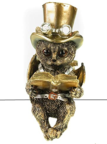 VOGLER Joh. Vogler GmbH Steampunk Katze mit Zylinder Kantenhocker Figur 16 cm Steam Punk Cat Retro