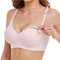 Vinfact Seidig Glatter Still BH Damen Ohne Bügel Nahtloser Stillbh Schwangerschafts-BHS mit zusätzlichen Verlängerungen zum Schlafen und Stillen Rosa 3XL