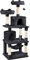 Abician Arbre à Chat Multiniveau Tour d'escalade Griffoir pour Chat avec 2 Perchoirs et 2 Niches Poteaux en Sisal Lit hamac Boule pour Chats de Taille Moyenne 158 cm de Haut Noir