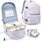 kibachev Reiserucksack Damen/Herren Mit Schuhfach 45x36x20, Rucksack Handgepäck Flugzeug, Diebstahlsichere Reisetasche 30l, Wasserdicht Travel Business Rucksack Mit Laptopfach Viele Fächer Lila