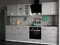 roe furniture Küchenzeile ohne Elektrogeräte - Modern Einbauküche 280 cm - Küche Komplett Leco - Küchenblock - Geräumige Singleküche - Küchenmöbel Komplett Beton & Beton Arbeitsplatte