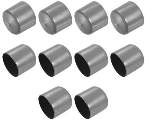 QUARKZMAN 10 Stück Gummikappen, 49 mm Rohrstopfen Endkappe Rund Schutzkappen Pfostenkappe Abdeckkappen Zaunpfosten Endspitze Kappen für Gartenstühle Tischbeine Möbelfüße Gleiter, Dunkelgrau