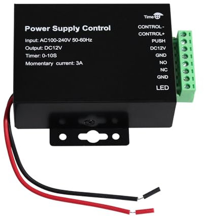 FUSYTULY DC 12V Zutrittskontrolle Netzteil Schalter 3A Ausgang AC110V-240V Eingang Metall Stromquelle Lieferanten Adapter mit Zeitverzögerung für elektrische Türschlösser Video-Sprechanlage System