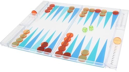 WELL HOME MOBILIARIO & DECORACIÓN- Juego de Backgammon Transparente, Multicolor, 30x25x2 (Koopman International BV 497200050)