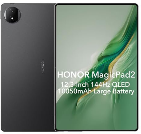 HONOR MagicPad 2 12GB 256GB Tablet,Batteria da 10050mAh, 12,3 Pollici 144Hz OLED,Snapdragon 8s Gen 3, 8 Altoparlanti,Android 14, Google Service WIFI Tablet, Nero