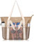 Lacdo Beach Tote Tasche Strandtasche für Frauen, mit Reißverschluss Sanddicht Faltbare Pooltasche für Sandstrand, Wasserdicht Tragetasche Beach Reise Bag