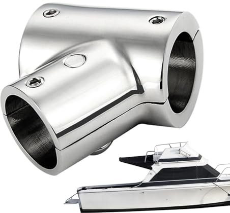 Generisch Marine-Reling-Rohr - Polierter Edelstahl 90/60 Grad T-Stück Handlauf Zubehör -Oxidationsbeständiger, Abnehmbarer, polierter Deckshandlauf für Kanuyachten