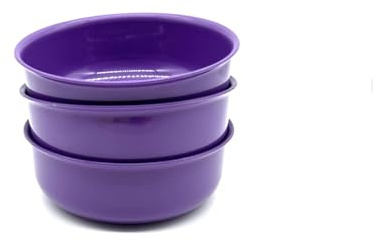Kimmel 3 Stück Schüssel Schale Bowl 750 ml Müslischale Suppenteller Suppenschüssel Salatschüssel, Kunststoffschüssel, aus Kunststoff, Mehrweggeschirr, Farbe violett