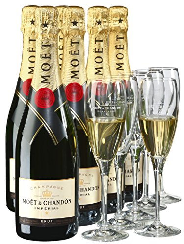 Moët & Chandon Champagne IMPÉRIAL Brut 12% Vol. 6x0,75l in Giftbox with 6 glasses