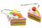 Miniblings Tortenstück Kuchenstück Ohrringe - Handmade Modeschmuck I Kuchen Backen Erdbeertorte rosa - Ohrhänger Ohrschmuck versilbert