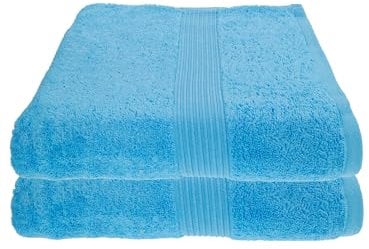 Julie Julsen 2er Pack Saunatücher vielen Farben Reine Baumwolle Qualität 500 GSM Strandtuch Hellblau 80 x 200 cm