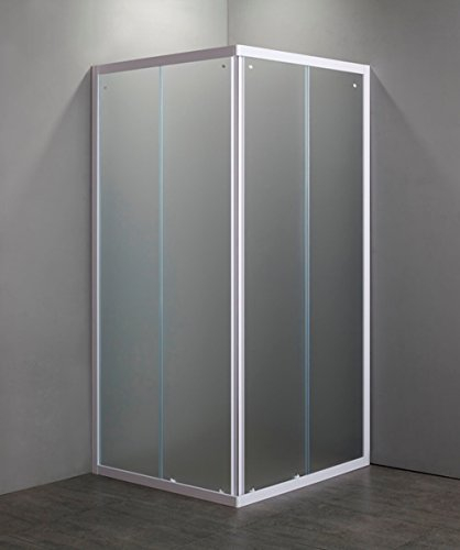 CABINA BOX DOCCIA CRISTALLO 4 MM APERTURA SCORREVOLE 2 LATI 75X75 ALTEZZA185 CM PROFILI BIANCHI