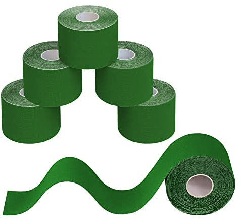BB Sport 6 Rouleaux de Ruban Adhésif de Kinésiologie Diverse Couleurs 5 m x 5,0 cm E -Book Exemples D'application, Couleur:vert
