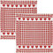 Kracht Frottier-Geschirrtuch 2er-Pack Baumwolle Karo/Herz rot Größe 50x50 cm