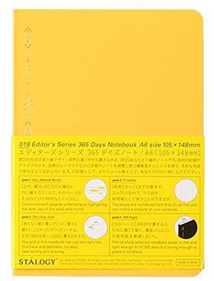 Stalogy 365 Tage Notizbuch, A6, Gelb €“ S4114