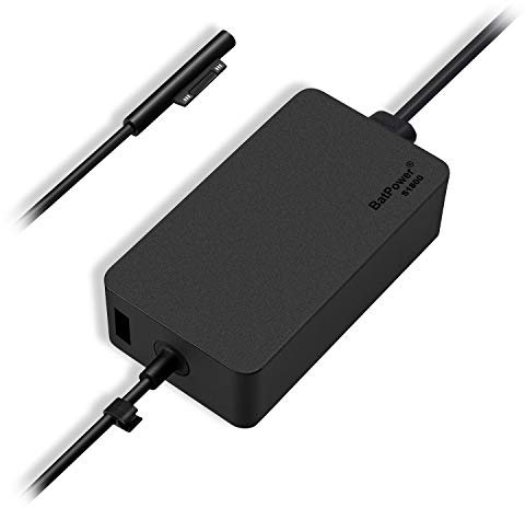BatPower 15V 2.58A Surface Charger 44W Compatible with Microsoft Surface Pro X 7 6 5 4 3 Go Tablet Surface Laptop 4 3 2 1 Power Supply 44W 1800 Ac Adapter Cord, 5V 1A USB Charge for Tablet Smartphone