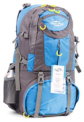 Mediablue 50L Bergsteigen Backpack Outdoor Leicht Rucksack Klettern Wanderrucksack Reise Sport Tagesrucksack Camping Trekkingrucksack Fahrrad (Blau, 50 Liter)