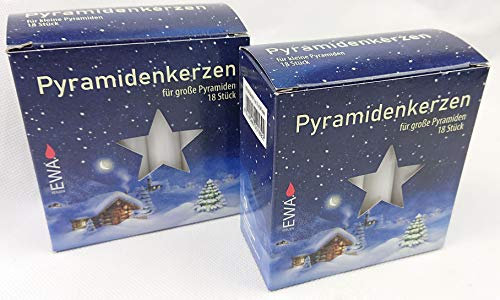 JEKA Pyramid Kerzen, Pyramiden Pyramidenkerze Wachs (Weiß, 1.7 x 1.7 x 10.5 cm (2er Pack))