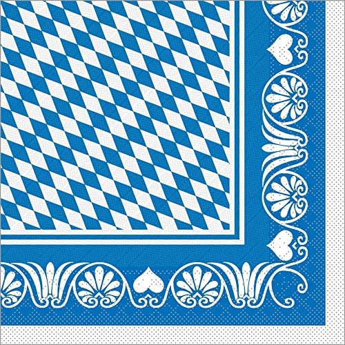 Sovie HORECA Serviette | Bavaria Raute | 40 x 40 cm, 50 STK, Tissue Deluxe | Wiesn, Festzelt, Bayrisch (Blau)