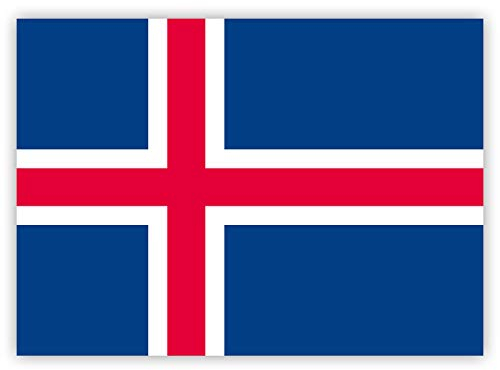 Gobrecht & Ulrich 10 Stück - Aufkleber Island-Flagge/Island-Fahne (Sticker, 7,4 x 5,2 cm)