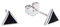 Sterling Silber Dreieck schwarze Emaille minimalistische Ohrstecker