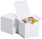 HOUSE DAY 50 x Paper Gift Boxes with Lids for Wedding Gifts, Chocolate, Cookies, Cupcakes, Sweets, Crafts, Easy to Assemble Boxes 7.5 x 7.5 x 7.5 cm White