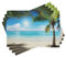 ABAKUHAUS Tropical Beach Platzmatten, Coconut Schatten, Waschbare Stoff Esszimmer Küche Tischdekorations Digitaldruck, Grün Aqua