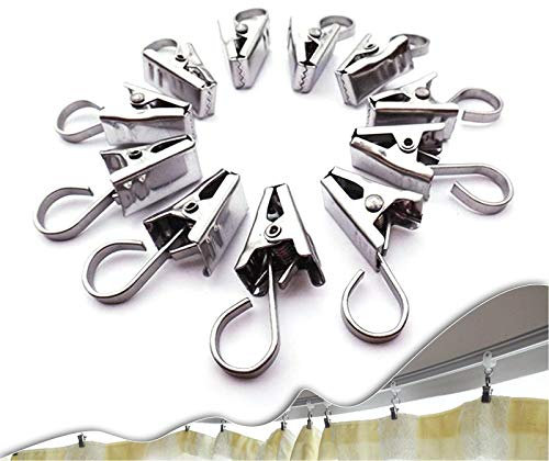 80 Stück Metall Clips Haken, Vorhang Clips für Lichterketten Hängende Fotos(Silber)