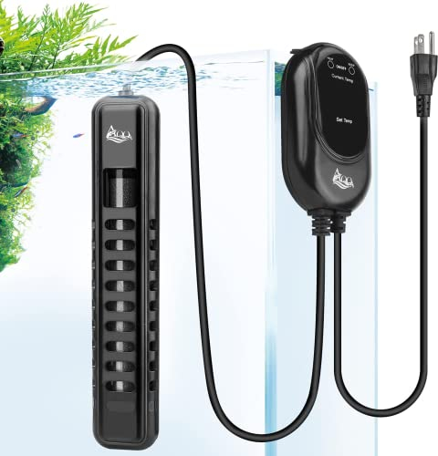AQQA Aquarium Heizung 100-500W, Einstellbare Temperatur Digitaler Aquarium heizstab mit LED-Anzeige und externem Temperaturregler, Tauchsieder passend für Betta, Schildkröten (500W)