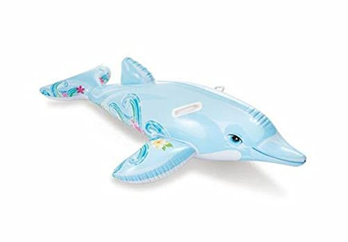 Delfino Gonfiabile Azzurro Cavalcabile compatibile con Intex 175x66 cm
