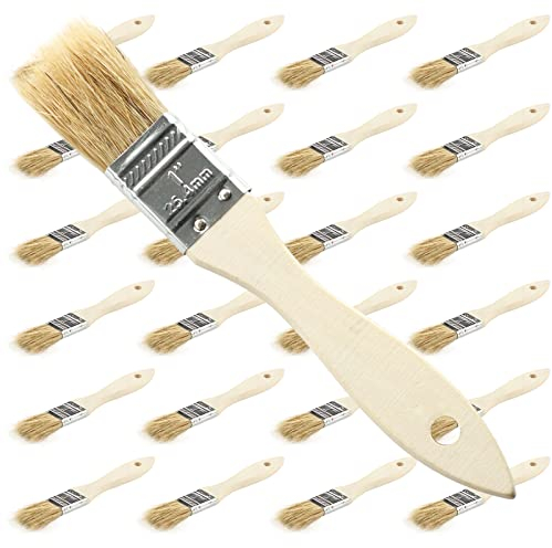 Lot de 24 pinceaux Plats de qualité supérieure - Poils Doux - 2,54 cm, Pinceaux Peinture Lot de 24 Pièces Pinceau Peinture Pinceau Plat avec Manche