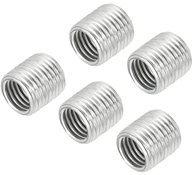 sourcing map 5 Stück Gewindeeinsätze Einsatz M10 Stecker auf M8 Buchse Adapter 10mm lang Rohrverschraubung Umwandlungshülsen Reduzierstück Gewindereparatursatz